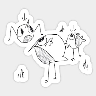 Flock of nervous birds Sticker